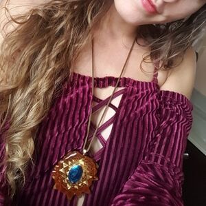 Burgundy Velvet Off-Shoulder Bardot Sleeved Romper size M